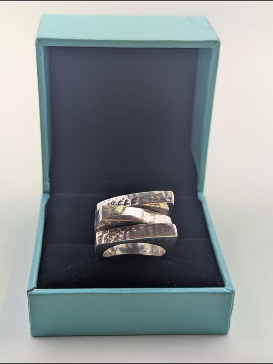 Jewelry - ✨ Vintage Brutalist Sterling Silver Multi-Band Ring ✨